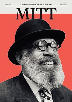 a black and white photo of a man in a suit and tie on the cover of mitt