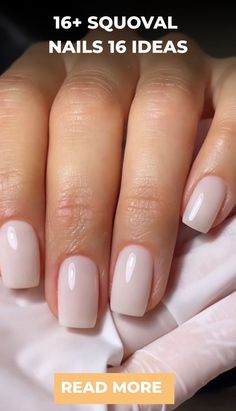 If you’re a fashion-forward individual looking to make a statement with your nails, squoval nails might just be the perfect choice for you. This unique nail Sqoavle Nails Short, Nail Shape Square Oval, Short Classy Nails Square Oval, Sqovalnails Medium, Square Oval Nails Short, Short Squoval Acrylic Nails, Squoval Nails Design, Short Squoval Nails, Squoval Nail