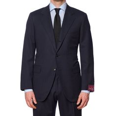 Retail Price: $3290 NEW EU Size: 54 US Size: 44 R7 Drop - Regular Fit Color: Navy Blue Stripes 100% Wool Super 120's Three Button Closure Fully Lined Non-Working Sleeve Buttonholes Double Vented Flap Pocket Notch Lapel Single Pleated Pants Zip Fly Closure Made in Italy Jacket Measurements: Shoulder: (seam to seam) 19" Jacket Length: 30.5" Sleeve Length (top of the shoulder seam to the edge of the vented side of the sleeve): 25.5" Chest: 45" Waist: 43" Pants Measurements: Waist: 38" Additional Fa Luxury Blue Sport Coat, Luxury Blue Suits For Winter, Luxury Blue Winter Suits, New Uses, Pleated Pants, Flap Pocket, Blue Stripes, Navy Blue, Sleeve Length