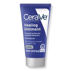 Travel Size Healing Ointment - CeraVe | Ulta Beauty Cerave Ointment, Cerave Healing Ointment, Chafed Skin, Healing Dry Skin, Extremely Dry Skin, Dry Skin On Face, Healing Ointment, Body Butters, Cracked Skin