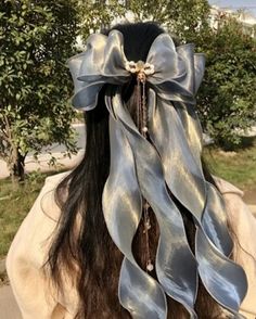 Black Hair Ribbon, Sanggul Modern, Kawaii Hairstyles, Hair Designs, Diy Hairstyles