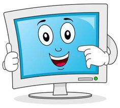 a cartoon computer monitor giving the thumbs up