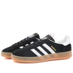 Adidas Gazelle Indoor Core Black & White | END. Black Gazelles, Adidas Gazelle Indoor, Cozy Coffee Shop, Coffee Shop Aesthetic, Air Jordan 4 Retro, The 60s, Adidas Gazelle, Mens Sportswear