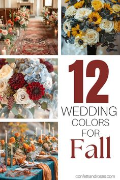 wedding colors for fall with flowers and candles