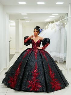 Black Red Wedding Dress, Red Quinceanera Dress, Red Bridal Gown, Black Red Wedding, Mexican Quinceanera Dresses, Wedding Dress Black, Red Ball Gown, Red Wedding Dress, Wedding Dresses Black