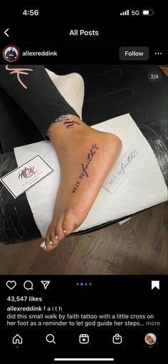 a person with a tattoo on their foot