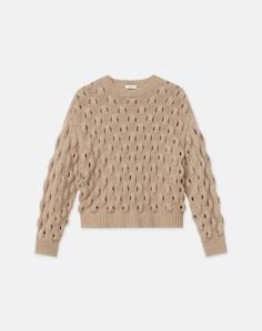 Lofty Cashmere-Wool Loop Stitch Crewneck Sweater | Lafayette 148 New York Locust Tree, Loop Stitch, I Fall To Pieces, Designer Clothing Brands, Textured Knit Sweater, Latest Sweater, Camel Sweaters, Drop Shoulder Sweaters, Seed Pods