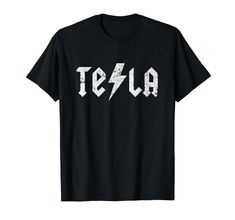 PRICES MAY VARY. Tesla Shirt Nikola Tesla Fan TeeSTEM Tesla T-Shirt Lightweight, Classic fit, Double-needle sleeve and bottom hem Ac Dc Rock, Science Tshirts, Musica Rock, Bass Player, Teacher Tshirts, Top Fashion Brands, Shop Top, Music Bands