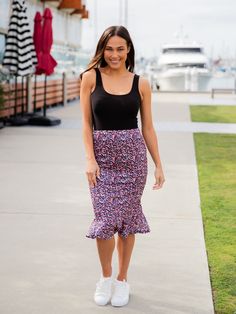 Hey there fashion lovers! Are you ready to add some fresh prints to your wardrobe? Our new Patterned Ruffle Hem Pencil Skirt is just what you need! This beautiful skirt will give your outfit a pop of color and flowy movement that will make you feel like a fashion icon. Pair it with a basic tee, jean jacket, and booties for a stylish and effortless look that will turn heads. Whether you're going out with friends or running errands, the Patterned Ruffle Hem Pencil Skirt is perfect for any occasion Trendy Printed Summer Skirt, Cotton Lined Pencil Skirt For Summer, Fitted Printed Mini Skirt For Summer, Trendy Pencil Skirt For Summer, Chic Stretch Pencil Skirt For Summer, Summer Patterned Mini Skirt, Summer Patterned Bottoms With Lined Skirt, Stretch Floral Print Skirt For Day Out, Trendy Lined Pencil Skirt For Day Out