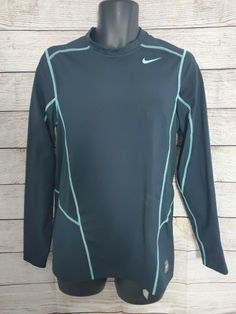 mint condition - please see photos Nike Green Long Sleeve Tops, Nike Blue Long Sleeve Activewear, Nike Long Sleeve Cotton Shirt, Nike Cotton Long Sleeve T-shirt, Nike Long Sleeve Moisture-wicking T-shirt, Green Long Sleeve, Fitted Shirt, Nike Pros, Teal Green