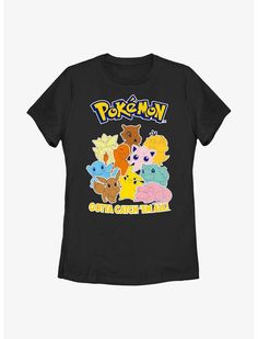 a black shirt with pokemon characters on it