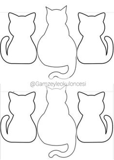 cut out paper cats with different shapes and sizes to make them look like they are sitting down