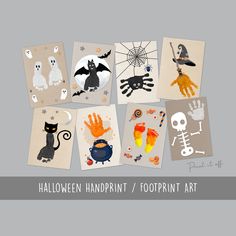 halloween handprints / foot prints art for kids and adults to make with their own hands