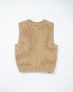 a beige sweater vest on a white background