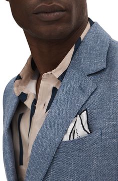 Relaxed and comfortable, this sport coat crafted with wool and linen features a softly slubbed texture and makes a smart choice for warm-weather occasions. 29 1/2" length (size 42) Notched lapels Nonfunctional four-button cuffs Chest welt pocket; front patch pockets Side vents Partially lined, with taped seams 42% wool, 36% polyester, 22% linen Dry clean Imported Fall Linen Suits With Welt Pockets, Single Breasted Linen Tweed Jacket For Business, Linen Single Breasted Tweed Jacket For Business, Single-breasted Linen Tweed Jacket For Business, Elegant Linen Tweed Jacket With Patch Pockets, Long Sleeve Linen Suit For Fall, Fitted Linen Sport Coat For Fall, Fall Linen Long Sleeve Suits, Fall Linen Outerwear With Suit Collar