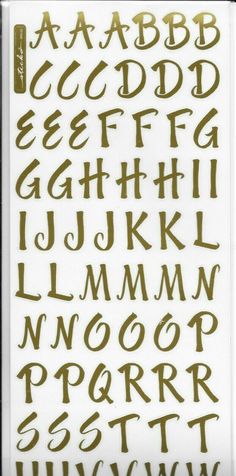 the upper and lower letters are made out of gold foil