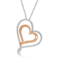 Features: 10K Rose Gold and Sterling Silver With 1/5 Cttw Natural White Diamonds Double Heart Pendant Necklace L:22.9MM W:19.3MM H:5.5MM The perfect gift for valentines day, promise, birthday, graduation, anniversary. Item is shipped in a beautiful gift box Return on any order within 30 days Item Condition: New Luxury Rose Gold Heart Pendant Diamond Necklace, Rose Gold Heart Diamond Necklace For Valentine's Day, Double Heart Diamond Necklace For Valentine's Day Gift, Rose Gold Heart Necklace For Anniversary, White Diamond Necklace For Valentine's Day Gift, Valentine's Day Fine Jewelry Diamond Necklace With Double Heart, Valentine's Day Diamond Necklace With Accents, Valentine's Day Double Heart Diamond Necklace, Valentine's Day Diamond Accents Heart Necklace For Anniversary