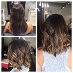 Long textured bob and balayage ombre highlights #l Long Bob Balayage Brunette, Long Textured Bob, Brunette Bronde, Sunkissed Balayage, Bob Balayage, Bob Length, Hair Caramel, Post Prom, Hair Cuts 2017