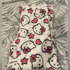 Hello kitty Pajama Pants! White Hello Kitty Pajama Pants, Fluffy Pjs Pants, Hello Kitty Pajamas Pants, Cute Pajamas Pants, Hello Kitty Fluffy Pants, Hello Kitty Pyjamas Pants, Pajama Pants Aesthetic, Fluffy Pajama Pants