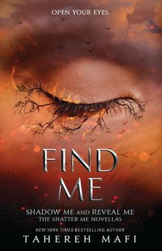 the cover of find me, showing an open eye