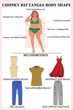 How to Dress Chunky Rectangle Body Shape Dress For Body Shape, Apple Shape Outfits, Dress Body Type, Clothes For Women Over 50, Body Outfit, Sophisticated Outfits