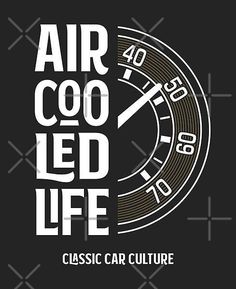 an air coo led life logo with the words classic car culture written in white on a black background