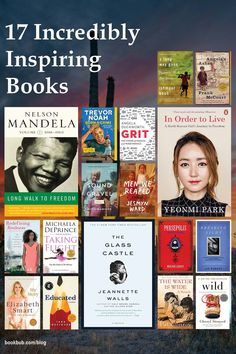 a collage of books with the title 17 incredibly inspired inspiring books by nelson mandela