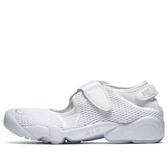 (WMNS) Nike Air Rift Breathe 'Triple White' 848386-100 Nike Air Rift, Nike Zoom Air, Sneaker For Women, Capsule Wardrobe Outfits, Style Sportif, Sports Sneakers, Nike Womens, Round Toe Heels, Nike Air Zoom