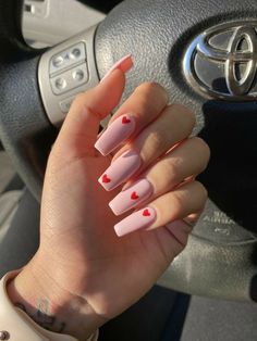 Cute Easy Acrylic Valentines Day Nails Ideas Vday Nails, Valentine Nails, Nail Designs Valentines, Long Acrylic Nails Coffin, Pedicure Nail Art