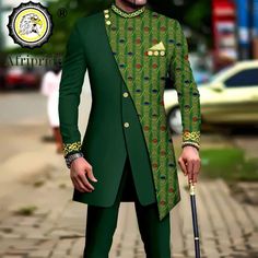 African Suits, Male Suits, African Male Suits, Men African Wear, Men Embroidery, African Wear For Men, Costume Africain, African Suit, Nigerian Men Fashion