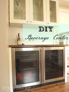 an oven with the words diy beverage center on it's front and back doors