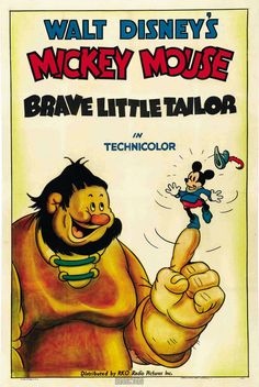 walt's mickey mouse brave little tailor book with an animated character pointing at the viewer