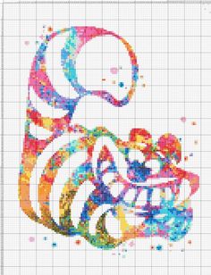 a cross stitch pattern with the letter q in different colors and shapes, on a white background