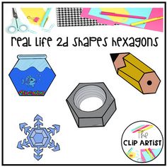 the real life 2 shapes hexagons clip art project for kids and adults