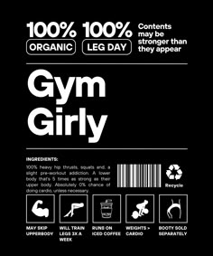 an ad for gym girl with the text, 100 % organic and more than they appear