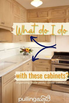 a kitchen with wooden cabinets and white counter tops, including an oven and dishwasher