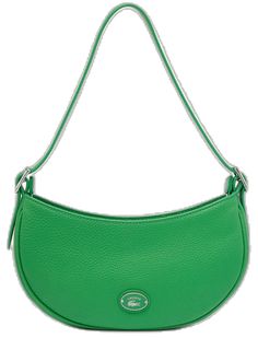 Chic Green Hobo Bag For Spring, Chic Baguette Bag With Zipper For Errands, Chic Shoulder Bag With Silver-tone Hardware For Shopping, Chic Leather Baguette Bag For Errands, Chic Green Hobo Bag With Adjustable Strap, Elegant Leather Baguette Bag For Spring, Chic Spring Baguette Bag For Shopping, Trendy Soft Leather Hobo Bag For Spring, Chic Leather Baguette Bag For Spring