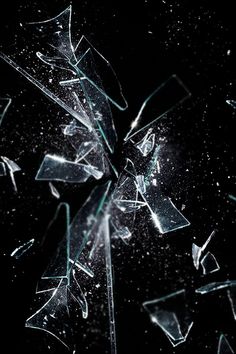 shattered glass on a black background