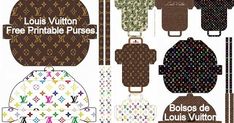 the louis vuitton free printable purses are available in multiple colors and patterns