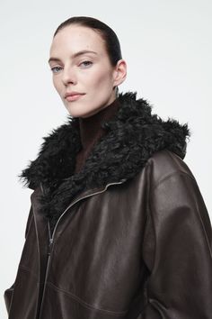 SHEARLING-LINED NAPPA HOODED JACKET Belted Cape, Male Magazine, Women Magazines, Cardigan Shirt, Dyeing Process, Shearling Jacket, Denim Coat, Mens Outerwear, Denim Outfit