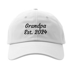 Grandpa Hat, Embroidered Adjustable Baseball Cap, gift for grandpa, New Grandpa hat, custom gift Gift For Grandpa, Hat Custom, Grandpa Gifts, Trucker Cap, Customized Gifts, Norway, Halloween Shopping, Baseball Cap, Caps Hats