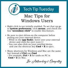 the instructions for mac tips for windows users