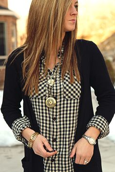 Mode Tips, The Cardigans, High Heels Boots, Gingham Pattern, Checkered Shirt, Print Trends, Work Attire