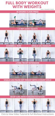 the full body workout for women is shown with instructions to do it in this video