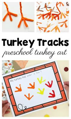 the turkey tracks preschool turkey art project is an easy and fun activity for kids to do