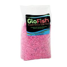 pink glofish in a bag on a white background