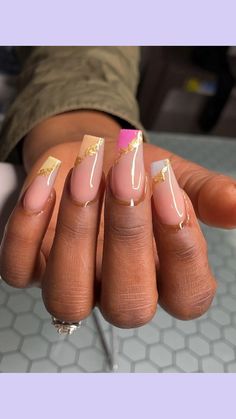 Acrylic Short Nails Coffin Shape, Short Length Acrylic Nails Designs, Medium Length Gel X Nails, Neutral Spring Nails Acrylic, Gel Nail Designs Medium Length Square, Party Acrylic Nails Coffin, African American Nail Designs, One Design Nail, Mothers Day Nails Acrylic