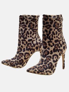 DETAILS Casual Leopard Point toe Fitted Leopard Print Boots With Round Toe, Leopard Boots, Purple Details, Floral Bodycon, Purple Mini Dresses, Backless Mini Dress, Pointed Toe Heels, Red Midi Dress, Slipper Boots