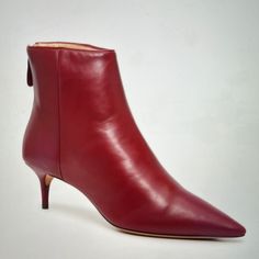 Brand New In Box And Dust Bag Never Worn Kittie Rich Burgundy Rosewood Leather Pointed Toe 2.25” Kitten Heel Booties With Back Zipper Size 35=5 *I Also Have These Listed In Black Patent Elegant Leather Boots With Red Sole, Burgundy Ankle Boot Heels For Formal Occasions, Elegant Burgundy Ankle Boot Heels, Elegant Burgundy Leather Boots, Elegant Burgundy Boots With Red Sole, Elegant Burgundy Boots With Leather Lining, Elegant Burgundy Ankle Boots, Elegant Burgundy Boots For Workwear, Elegant Burgundy Boots For Work