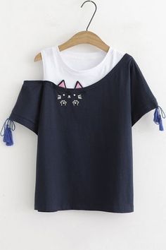 Tops for girls | Top design for girls | New Tops Girls Top Design, Cat Embroidery, Trendy Fashion Tops, Chic Shop, Elegante Casual, Fashion Attire, Refashion Clothes, Fashion Design Clothes